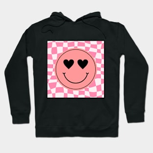 Cute Lovely Smiley Retro 80s Checkered Smiling Happy Hoodie